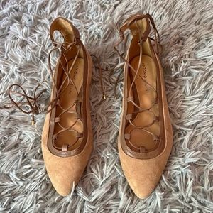 Suede Lace Up Flats